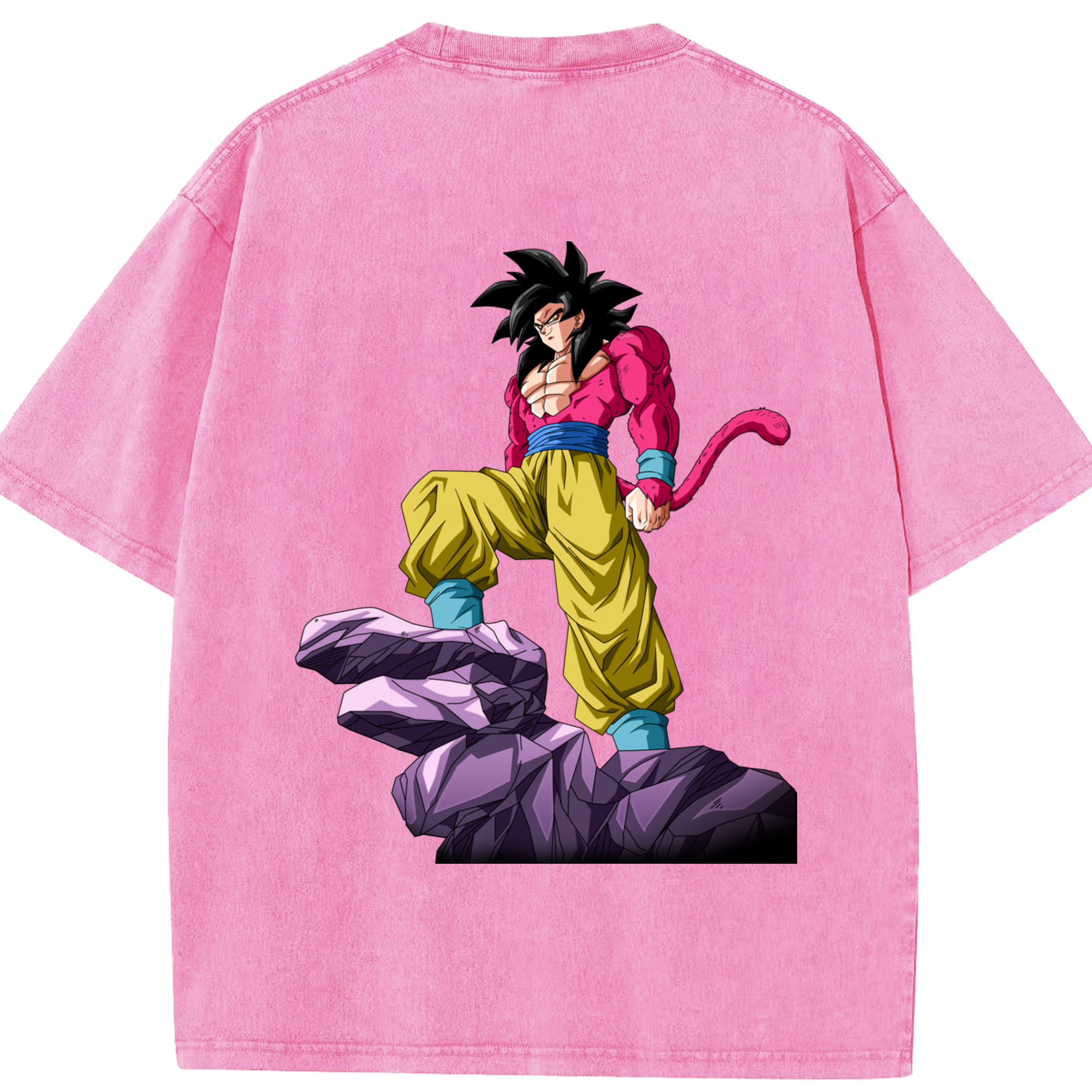 （画像用） ドラゴンボール 孫悟空（そん ごくう）Son Goku カカロット DRAGON BALL Kakarotto 綿100% ヴィンテージ風 半袖Tシャツ（背面プリント）